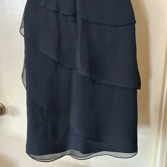 Adrianna Papell black ruffled cocktail dress size 4P - Picture 9 of 12